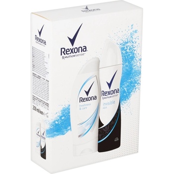 Rexona Invisible Aqua deospray 150 ml + Freshness & Care sprchový gel 250 ml dárková sada