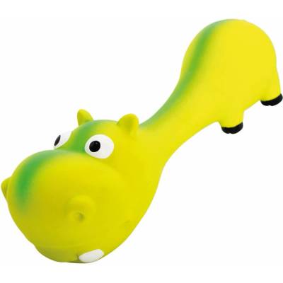 HipHop Dog Hrošík ležící tvar činky se zvukem 22 cm latex zelená