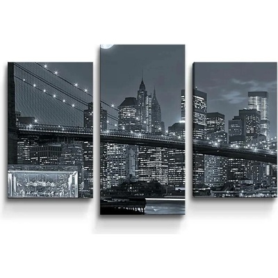 Sablio Obraz - 3-dílný Noční New York 2 - 75x50 cm
