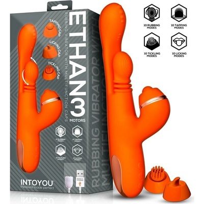 InToYou Ethan Vibrator 360 G-spot Massage with Multifunction Caps Orange
