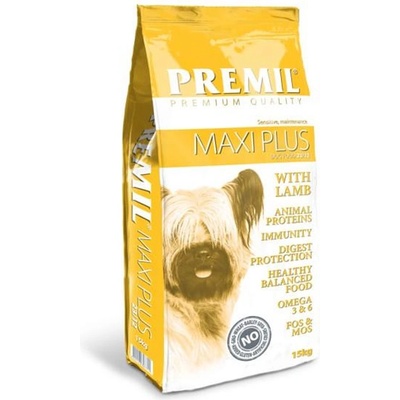 PREMIL Maxi Plus с агнешко- пълноценна храна за пораснали кучета от всички породи - 15 кг. Premium