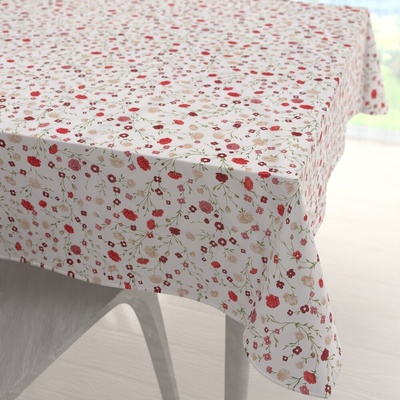 Biante bavlna čtvercový ubrus Sandra SA-719 Červeno-béžové drobné květiny na bílém 90x90 cm