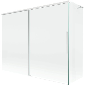 Mexen Rox L параван за вана, двукрилен плъзгащ се 190 + 90 x 150 cm, прозрачен, бял - 8C9L-190-090-20-00 (8C9L-190-090-20-00)