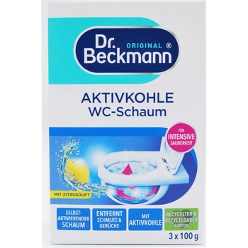 Dr. Beckmann Aktivkohle WC Schaum čistič na odpady toalety 3 x 100 g