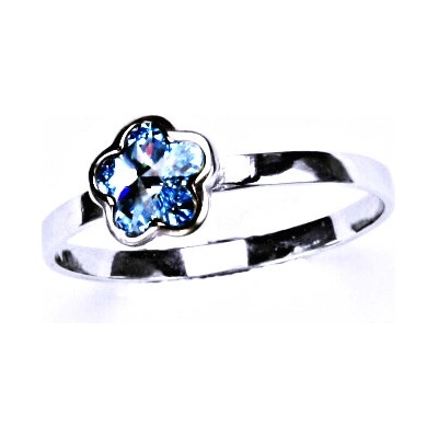 Čištín Stříbrný s krystalem Swarovski Akvamarin T 1297