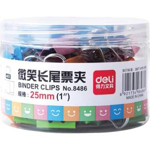 DELI Smile-1 25mm 48pcs щипка за хартия DEL08486 (DEL08486)