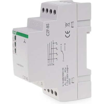 CZF-BS - Relé pre kontrolu výpadku fáz, 3x 400V, 10A, 1x NO/NC