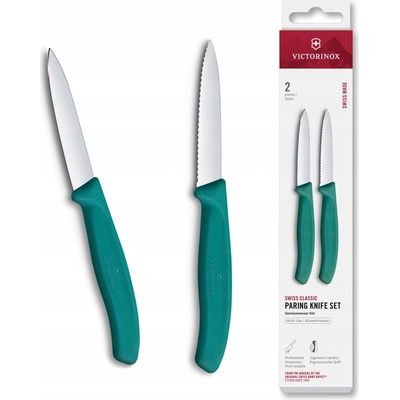 Victorinox – 2 ks sada kuchynských nožov na zeleninu SWISS CLASSIC 8 cm tyrkysová 6.7694.2C1