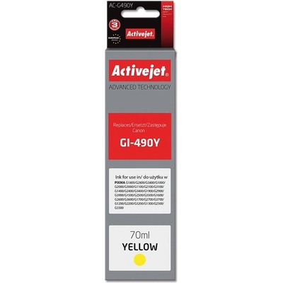 Inkoust Activejet Canon GI-490Y - kompatibilní