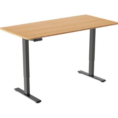 AlzaErgo Table ET2 Essential černý + deska 120×80 cm bambusová zaoblená