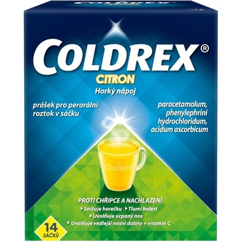 COLDREX HORKÝ NÁPOJ CITRON POR 750MG/10MG/60MG POR PLV SOL SCC 14 I