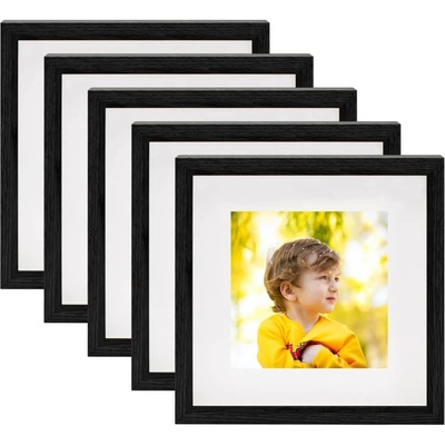 Nábytek XL 3D fotorámečky 5 ks černé 23 x 23 cm pro obraz 13 x 13 cm 332739