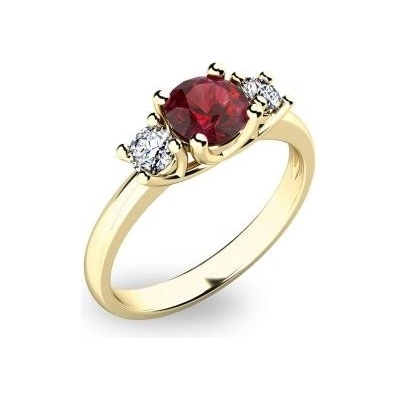 Pattic Zlatý prsten s diamantem a granátem G1080301