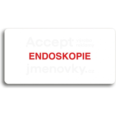 ACCEPT Piktogram ENDOSKOPIE - bílá tabulka - barevný tisk bez rámečku