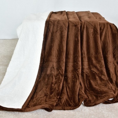 Praktik deka s ovečkou SILVA tmavohnedá Polyester 150x200