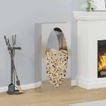 vidaXL Стойка за дърва за огрев, 50x23x100 см, неръждаема стомана (864185)