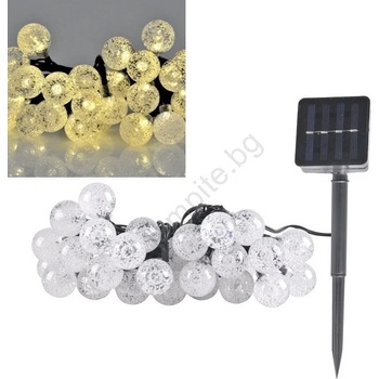 Image 1 of Polux LED соларен гирлянд 30xLED, 8 функции, 300 mAh, 4, 9 м, IP44, топла бяла (SA1657)