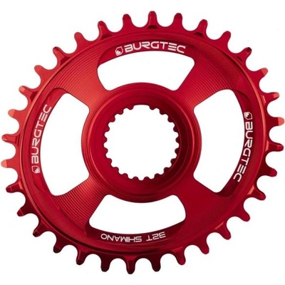 Burgtec Плоча BURGTEC Oval Shimano Direct Mount Thick Thin Червен 32T