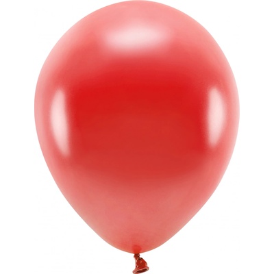 PARTYDECO Sada 10 červených metalických balónků 30 cm