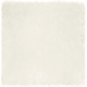 vidaXL Изкуствена овча килим TAFALLA Бяло 240 x 240 cm Полиестер (42021468)