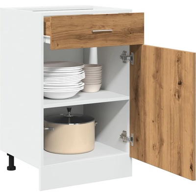 vidaXL Шкаф с чекмеджета "Lyon", дъб Artisan, 50x46x81, 5 см, инженерно дърво (856087)