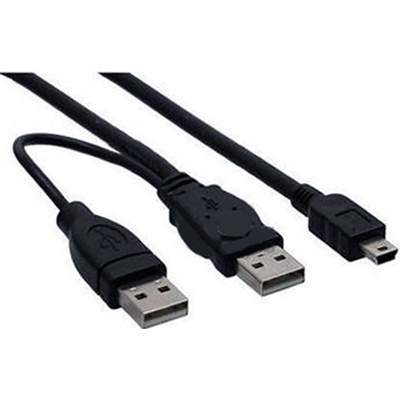 PremiumCord ku2y02 USB napájecí 2x USB AM-miniBM, 5pin, 0,5m+0,4m