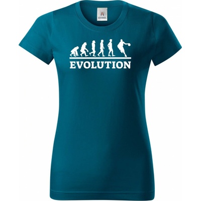Evolution basket bílý tisk Dámské tričko