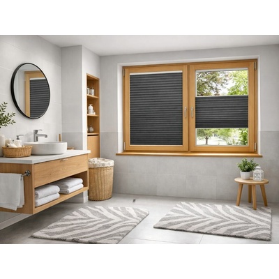 Zebra-shop Plissé Lux Dolomit Grafit melír PD309 64 x 111-150 cm
