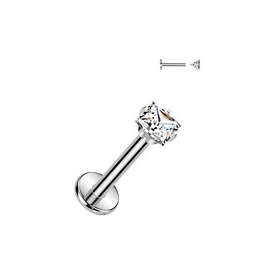 Šperky4U piercing do brady labreta titan čtverec TIT1348-1208