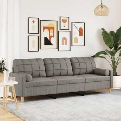 vidaXL 3místná pohovka s polštáři taupe 210 cm textil 11461.3278208