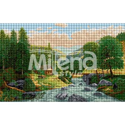 Milena Style Планински пейзаж - гоблен със схема конци dmc 1: 4