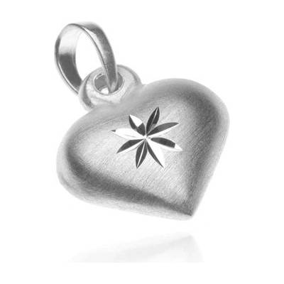 Šperky eshop Stříbrný přívěsek 925 matné srdce s lesklou hvězdou X26.15