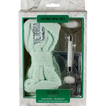 Victoria Beauty Комплект - Ролер за лице, Лента за глава и Чифт пачове за очи