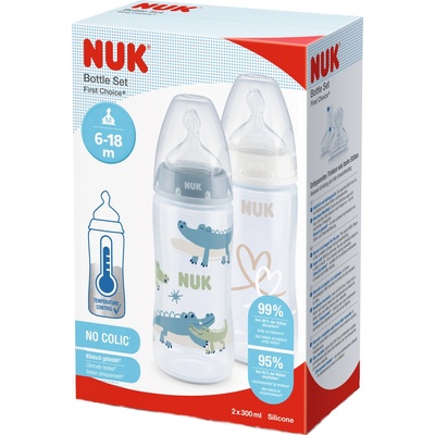 Nuk Комплект шишета Nuk First Choice - TC, 2 х 300 ml, за момче (10225302)