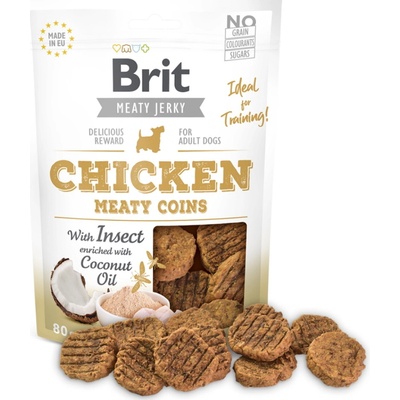 Brit Dog Jerky Chicken with Insect Meaty Coins 80 g