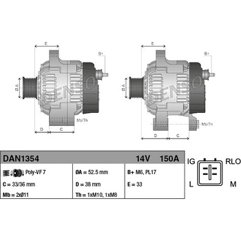 DENSO Alternátor DAN1354