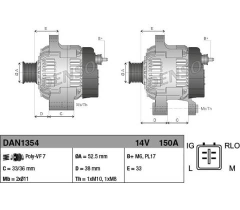 DENSO Alternátor DAN1354