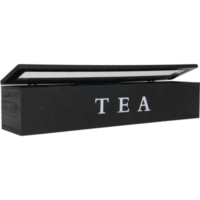 HIT Кутия за чай с 6 отделения HIT - 43 х 9 cm, черна (23201122)
