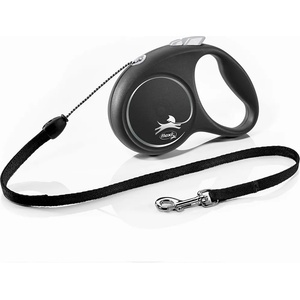 flexi Black Design повод S до 12кг, 5м въже - черно