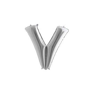 GRABO fóliový balónek PÍSMENO STŘÍBRNÉ V 102cm,40" nafukovací