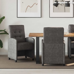 vidaXL Столове с Колела 2 бр. Изкуствена Черно 58 x 67 x 97 см (42017892)