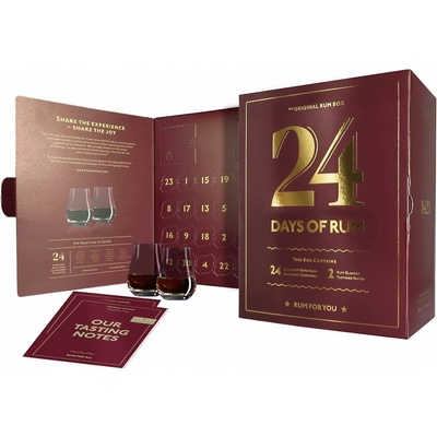 24 Days of Rum Rumový kalendár 2021 42,9% 24 x 0,02 l (dárčekové balenie kalendár a 2 poháre)