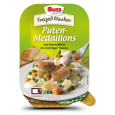 Buss Krůtí medailonky ve smetanové omáčce s brambory a zelenino 300 g