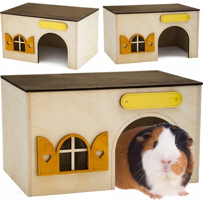 JK ANIMALS domek Kvádr drevený domček pre morčatá 23 x 15 x 13 cm
