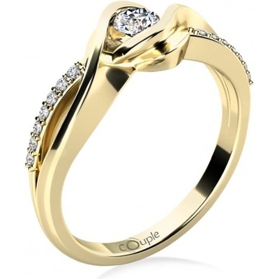 Couple Luxusní zásnubní Moniq žluté zlato a zirkony 6814245 0