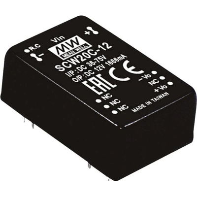 MEAN WELL SCW20A-05 DC / DC menič napätia, modul 4 A 20 W Počet výstupov: 1 x