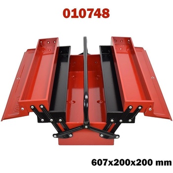 UNI Кутия за инструменти, метална, с 3 нива, тип акордеон, 607x200x200 мм, (010748) (UNI-010748)