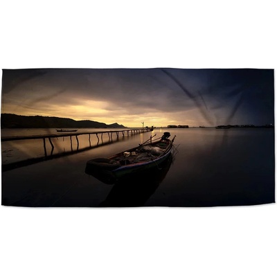 Sablio Ručník s potiskem Loďka na jezeře 2 50 x 100 cm