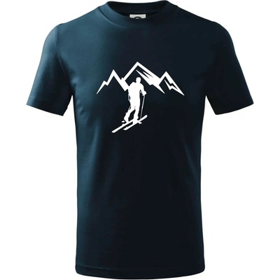 Skialp výlet na hory tričko detské tmavomodrá