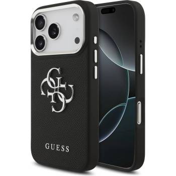 GUESS PU Grained 4G Metal Logo Задна крышка за iPhone 17 Pro Black Guess | Cheren | МЪЖЕ | UNI
